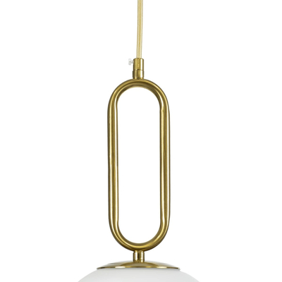 kelvo® BELLISSIMO KLV-101-0376 Κρεμαστό Φωτιστικό Οροφής για Λάμπα με Ντουί E27 AC 220-240V IP20 - Χρυσό Βούρτσας Πλατίνα & Λευκό - Μ20 x Π20 x Υ42cm