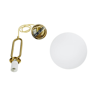 kelvo® BELLISSIMO KLV-101-0376 Κρεμαστό Φωτιστικό Οροφής για Λάμπα με Ντουί E27 AC 220-240V IP20 - Χρυσό Βούρτσας Πλατίνα & Λευκό - Μ20 x Π20 x Υ42cm