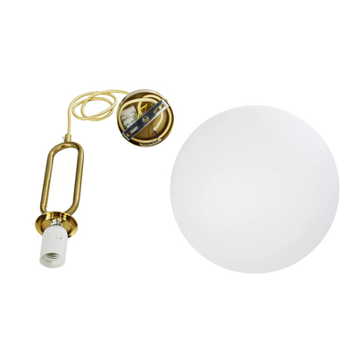 kelvo® BELLISSIMO KLV-101-0377 Κρεμαστό Φωτιστικό Οροφής για Λάμπα με Ντουί E27 AC 220-240V IP20 - Χρυσό Βούρτσας Πλατίνα & Λευκό - Μ30 x Π30 x Υ52cm