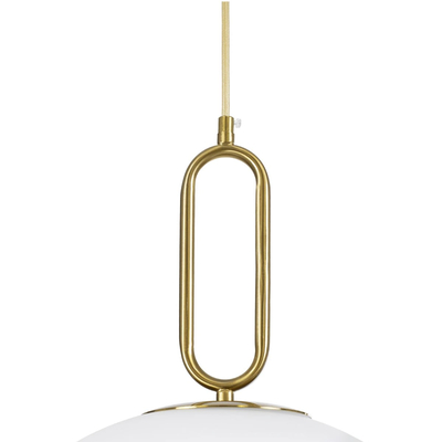 kelvo® BELLISSIMO KLV-101-0378 Κρεμαστό Φωτιστικό Οροφής για Λάμπα με Ντουί E27 AC 220-240V IP20 - Χρυσό Βούρτσας Πλατίνα & Λευκό - Μ40 x Π40 x Υ62cm