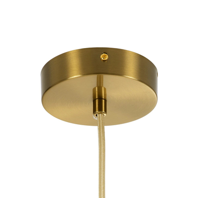 kelvo® BELLISSIMO KLV-101-0378 Κρεμαστό Φωτιστικό Οροφής για Λάμπα με Ντουί E27 AC 220-240V IP20 - Χρυσό Βούρτσας Πλατίνα & Λευκό - Μ40 x Π40 x Υ62cm