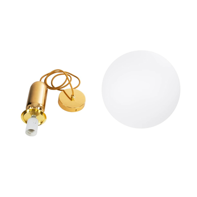 kelvo® ESTETICO KLV-101-0383 Κρεμαστό Φωτιστικό Οροφής για Λάμπα με Ντουί E27 AC 220-240V IP20 - Χρυσό Βούρτσας Πλατίνα & Λευκό - Μ30 x Π30 x Υ48cm