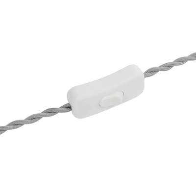 GLOBOSTAR® WHIP 77674 Μοντέρνο DIY Πλεκτό Καλώδιο με Διακόπτη On/Off AC 220-240V IP20 - Γκρι & Λευκό - Μ150 x Π2.7 x Υ1.9cm