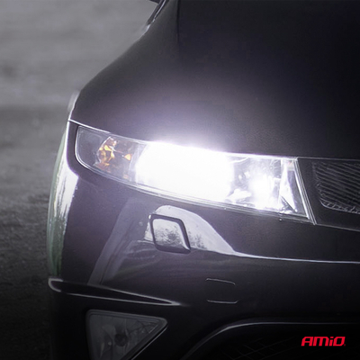 Amio - Λαμπτήρες LED F25 PRO Black Edition HIR2 (9012) 68W 12-24V Full CAN Bus με Φωτεινότητα 7646lm σε Ψυχρό Λευκό 6000K για Επιβατικά Αυτοκίνητα & Φορτηγά - Σετ 2 τεμ. (04724/AM)