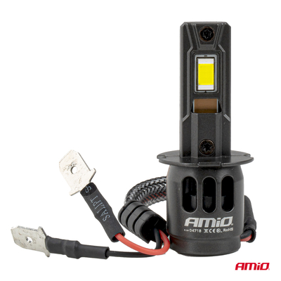 Amio - Λαμπτήρες LED F25 PRO Black Edition H3 68W 12-24V Full CAN Bus με Φωτεινότητα 7646lm σε Ψυχρό Λευκό 6000K για Επιβατικά Αυτοκίνητα & Φορτηγά - Σετ 2 τεμ. (04718/AM)