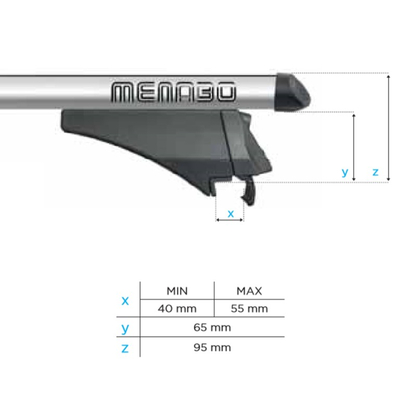 MENABO ΜΠΑΡΕΣ ΟΡΟΦΗΣ ΑΛΟΥΜΙΝΙΟΥ TIGER XL SILVER 131.5 cm ΣΕ ΑΣΗΜΙ ΧΡΩΜΑ ΓΙΑ Mercedes Benz GLC-Class (X253) 5 doors 2015>2020 ΜΕ FLUSH ή RAISED RAILS - 2 ΤΕΜ. (8500/ΜΒ)