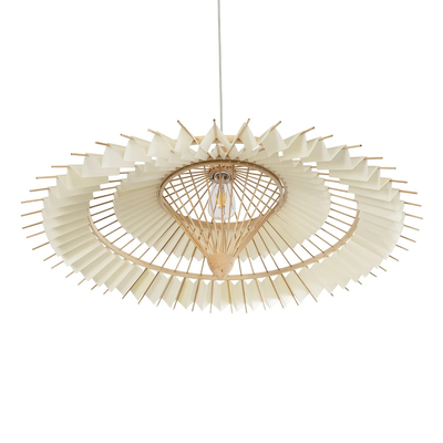 GLOBOSTAR® VENTALIA 999-0066 Boho Κρεμαστό Φωτιστικό Οροφής με Ντουί 1 x E27 AC 220-240V IP20 - Μπεζ - Μ83 x Π83 x Υ36cm