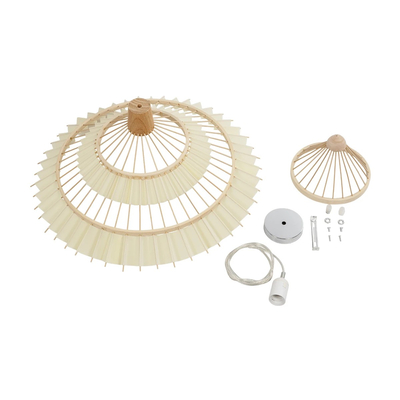 GLOBOSTAR® VENTALIA 999-0067 Boho Κρεμαστό Φωτιστικό Οροφής με Ντουί 1 x E27 AC 220-240V IP20 - Μπεζ - Μ60 x Π60 x Υ30cm