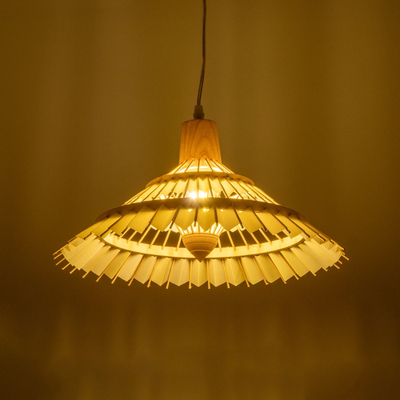 GLOBOSTAR® VENTALIA 999-0068 Boho Κρεμαστό Φωτιστικό Οροφής με Ντουί 1 x E27 AC 220-240V IP20 - Μπεζ - Μ40 x Π40 x Y23cm