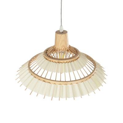 GLOBOSTAR® VENTALIA 999-0068 Boho Κρεμαστό Φωτιστικό Οροφής με Ντουί 1 x E27 AC 220-240V IP20 - Μπεζ - Μ40 x Π40 x Y23cm