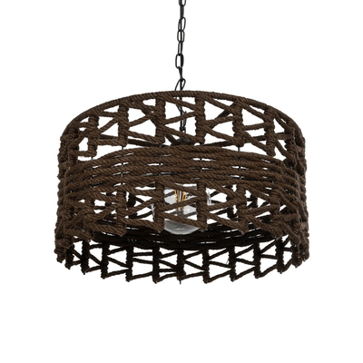 GLOBOSTAR® VERA 999-0069 Boho Κρεμαστό Φωτιστικό Οροφής με Ντουί 1 x E27 AC 220-240V IP20 - Καφέ - Μ50 x Π50 x Υ25cm