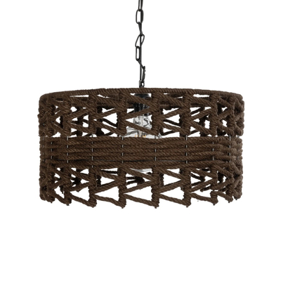 GLOBOSTAR® VERA 999-0069 Boho Κρεμαστό Φωτιστικό Οροφής με Ντουί 1 x E27 AC 220-240V IP20 - Καφέ - Μ50 x Π50 x Υ25cm