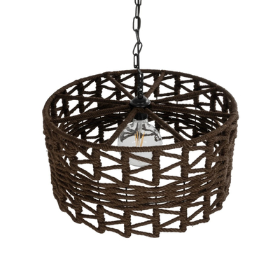 GLOBOSTAR® VERA 999-0069 Boho Κρεμαστό Φωτιστικό Οροφής με Ντουί 1 x E27 AC 220-240V IP20 - Καφέ - Μ50 x Π50 x Υ25cm