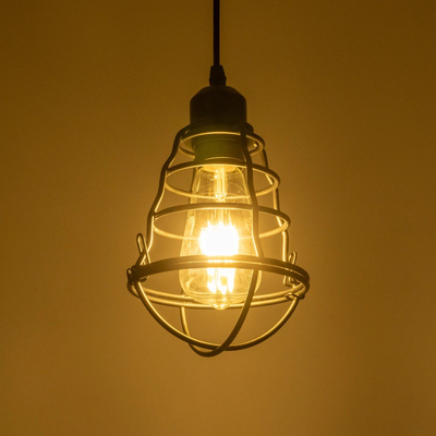 GLOBOSTAR® ALDO 999-0096 Vintage Κρεμαστό Φωτιστικό Οροφής με Ντουί 1 x E27 AC 220-240V IP20 - Μαύρο - Μ15 x Π15 x Υ24cm