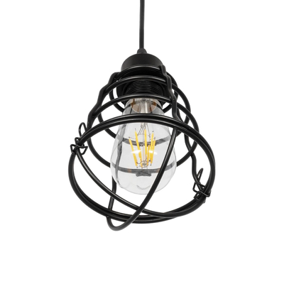 GLOBOSTAR® ALDO 999-0096 Vintage Κρεμαστό Φωτιστικό Οροφής με Ντουί 1 x E27 AC 220-240V IP20 - Μαύρο - Μ15 x Π15 x Υ24cm