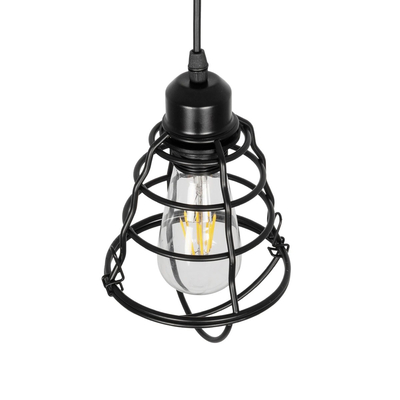 GLOBOSTAR® ALDO 999-0096 Vintage Κρεμαστό Φωτιστικό Οροφής με Ντουί 1 x E27 AC 220-240V IP20 - Μαύρο - Μ15 x Π15 x Υ24cm