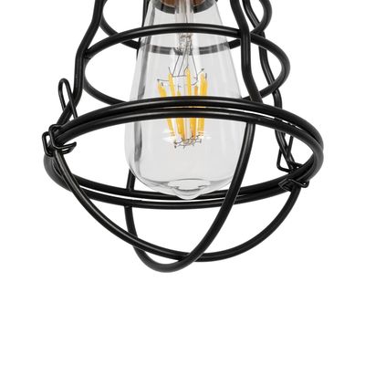 GLOBOSTAR® ALDO 999-0096 Vintage Κρεμαστό Φωτιστικό Οροφής με Ντουί 1 x E27 AC 220-240V IP20 - Μαύρο - Μ15 x Π15 x Υ24cm