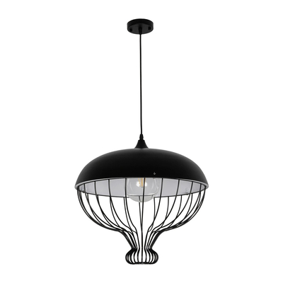 GLOBOSTAR® SOBRINO 999-0112 Vintage Κρεμαστό Φωτιστικό Οροφής με Ντουί 1 x E27 AC 220-240V IP20 - Μαύρο - Μ45 x Π45 x Υ45cm