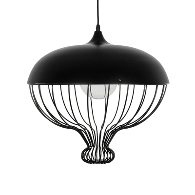 GLOBOSTAR® SOBRINO 999-0112 Vintage Κρεμαστό Φωτιστικό Οροφής με Ντουί 1 x E27 AC 220-240V IP20 - Μαύρο - Μ45 x Π45 x Υ45cm