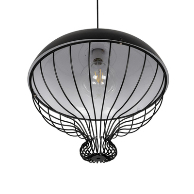 GLOBOSTAR® SOBRINO 999-0112 Vintage Κρεμαστό Φωτιστικό Οροφής με Ντουί 1 x E27 AC 220-240V IP20 - Μαύρο - Μ45 x Π45 x Υ45cm