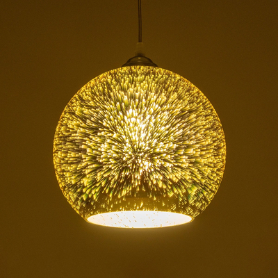 GLOBOSTAR® SATURN 999-0147 Μοντέρνο Κρεμαστό Φωτιστικό Οροφής με Ντουί 1 x E27 AC 220-240V IP20 - Πολύχρωμο - Μ25 x Π25 x Υ22cm