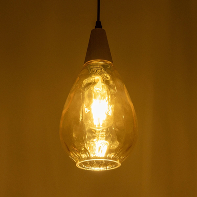 GLOBOSTAR® NOAH 999-0185 Μοντέρνο Κρεμαστό Φωτιστικό Οροφής με Ντουί 1 x E27 AC 220-240V IP20 - Μελί & Μπεζ - Μ16 x Π16 x Υ32cm