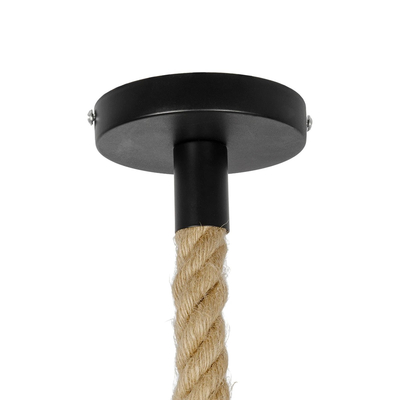 GLOBOSTAR® URBAN 999-0191 Vintage Κρεμαστό Φωτιστικό Οροφής με Ντουί 1 x E27 AC 220-240V IP20 - Μαύρο & Μπεζ - Μ15 x Π15 x Υ80cm
