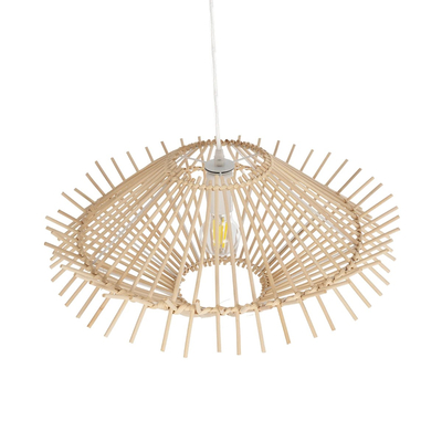 GLOBOSTAR® SASSO 999-0201 Boho Κρεμαστό Φωτιστικό Οροφής με Ντουί 1 x E27 AC 220-240V IP20 - Μπεζ - Μ50 x Π50 x Y23cm