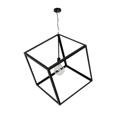 GLOBOSTAR® CUBE 999-0215 Μοντέρνο Κρεμαστό Φωτιστικό Οροφής με Ντουί 1 x E27 AC 220-240V IP20 - Μαύρο - Μ70 x Π70 x Υ87cm