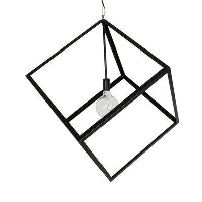 GLOBOSTAR® CUBE 999-0215 Μοντέρνο Κρεμαστό Φωτιστικό Οροφής με Ντουί 1 x E27 AC 220-240V IP20 - Μαύρο - Μ70 x Π70 x Υ87cm
