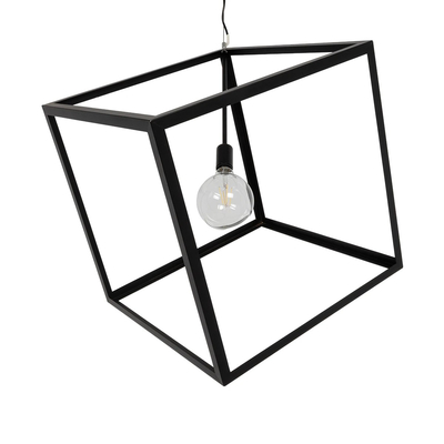GLOBOSTAR® CUBE 999-0215 Μοντέρνο Κρεμαστό Φωτιστικό Οροφής με Ντουί 1 x E27 AC 220-240V IP20 - Μαύρο - Μ70 x Π70 x Υ87cm