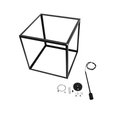 GLOBOSTAR® CUBE 999-0215 Μοντέρνο Κρεμαστό Φωτιστικό Οροφής με Ντουί 1 x E27 AC 220-240V IP20 - Μαύρο - Μ70 x Π70 x Υ87cm
