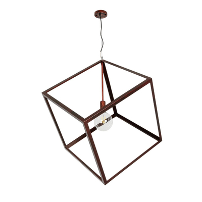 GLOBOSTAR® CUBE 999-0216 Μοντέρνο Κρεμαστό Φωτιστικό Οροφής με Ντουί 1 x E27 AC 220-240V IP20 - Χάλκινο - Μ70 x Π70 x Υ87cm