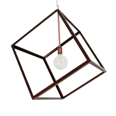 GLOBOSTAR® CUBE 999-0216 Μοντέρνο Κρεμαστό Φωτιστικό Οροφής με Ντουί 1 x E27 AC 220-240V IP20 - Χάλκινο - Μ70 x Π70 x Υ87cm