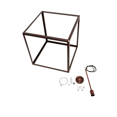 GLOBOSTAR® CUBE 999-0216 Μοντέρνο Κρεμαστό Φωτιστικό Οροφής με Ντουί 1 x E27 AC 220-240V IP20 - Χάλκινο - Μ70 x Π70 x Υ87cm