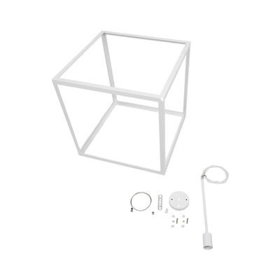GLOBOSTAR® CUBE 999-0217 Μοντέρνο Κρεμαστό Φωτιστικό Οροφής με Ντουί 1 x E27 AC 220-240V IP20 - Λευκό - Μ70 x Π70 x Y87cm