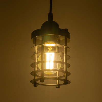 GLOBOSTAR® DARSEY 999-0227 Vintage Κρεμαστό Φωτιστικό Οροφής με Ντουί 1 x E27 AC 220-240V IP20 - Μαύρο - Μ10 x Π10 x Υ19cm