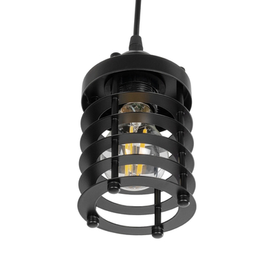 GLOBOSTAR® DARSEY 999-0227 Vintage Κρεμαστό Φωτιστικό Οροφής με Ντουί 1 x E27 AC 220-240V IP20 - Μαύρο - Μ10 x Π10 x Υ19cm
