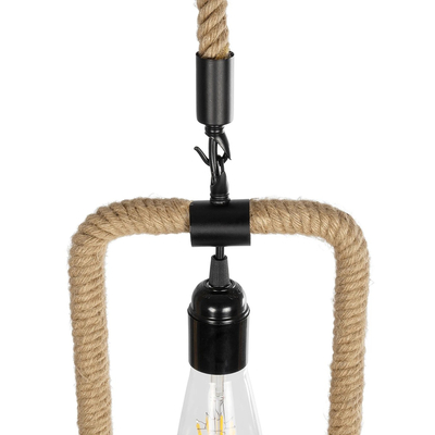 GLOBOSTAR® MALVERN 999-0234 Vintage Κρεμαστό Φωτιστικό Οροφής με Ντουί 1 x E27 AC 220-240V IP20 - Μαύρο & Μπεζ - Μ18.5 x Π4 x Υ41.5cm