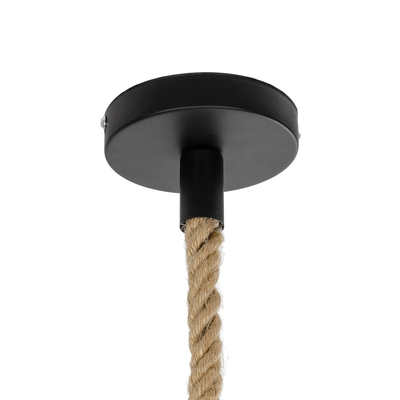 GLOBOSTAR® MALVERN 999-0234 Vintage Κρεμαστό Φωτιστικό Οροφής με Ντουί 1 x E27 AC 220-240V IP20 - Μαύρο & Μπεζ - Μ18.5 x Π4 x Υ41.5cm