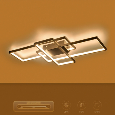 kelvo® QUADRA KLV-101-0293 Φωτιστικό Οροφής LED 100W 10000lm 120° AC 220-240V IP20 Ρυθμιζόμενο Λευκό CCT με Χειριστήριο από 2700K έως 6000K Dimmable - Lumileds SMD Chip - Μαύρο Ματ - Μ85 x Π45 x Υ9cm - 3 Χρόνια Εγγύηση