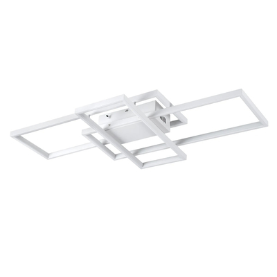 kelvo® QUADRA KLV-101-0294 Φωτιστικό Οροφής LED 100W 10000lm 120° AC 220-240V IP20 Ρυθμιζόμενο Λευκό CCT με Χειριστήριο από 2700K έως 6000K Dimmable - Lumileds SMD Chip - Λευκό Ματ - Μ85 x Π45 x Υ9cm - 3 Χρόνια Εγγύηση