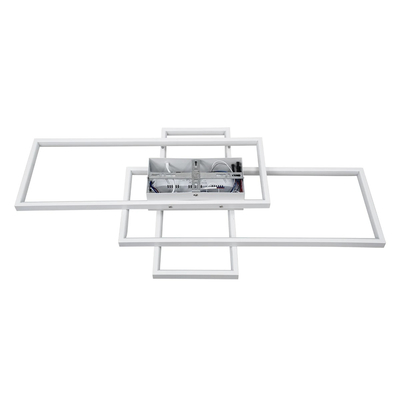 kelvo® QUADRA KLV-101-0294 Φωτιστικό Οροφής LED 100W 10000lm 120° AC 220-240V IP20 Ρυθμιζόμενο Λευκό CCT με Χειριστήριο από 2700K έως 6000K Dimmable - Lumileds SMD Chip - Λευκό Ματ - Μ85 x Π45 x Υ9cm - 3 Χρόνια Εγγύηση