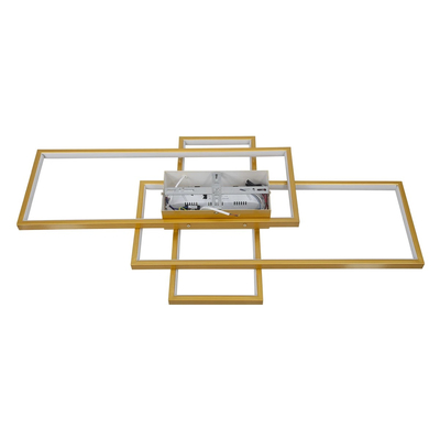 kelvo® QUADRA KLV-101-0295 Φωτιστικό Οροφής LED 100W 10000lm 120° AC 220-240V IP20 Ρυθμιζόμενο Λευκό CCT με Χειριστήριο από 2700K έως 6000K Dimmable - Lumileds SMD Chip - Σαμπανιζέ Χρυσό Ματ - Μ85 x Π45 x Υ9cm - 3 Χρόνια Εγγύηση