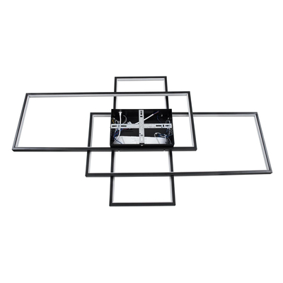 kelvo® QUADRA KLV-101-0296 Φωτιστικό Οροφής LED 120W 12000lm 120° AC 220-240V IP20 Ρυθμιζόμενο Λευκό CCT με Χειριστήριο από 2700K έως 6000K Dimmable - Lumileds SMD Chip - Μαύρο Ματ - Μ105 x Π60 x Υ9cm - 3 Χρόνια Εγγύηση