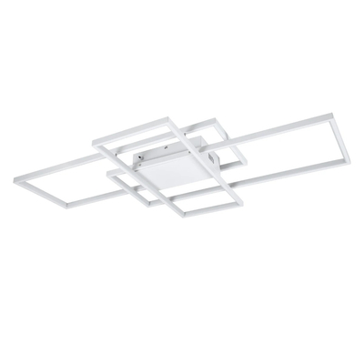 kelvo® QUADRA KLV-101-0297 Φωτιστικό Οροφής LED 120W 12000lm 120° AC 220-240V IP20 Ρυθμιζόμενο Λευκό CCT με Χειριστήριο από 2700K έως 6000K Dimmable - Lumileds SMD Chip - Λευκό Ματ - Μ105 x Π60 x Υ9cm - 3 Χρόνια Εγγύηση