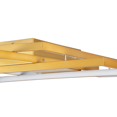 kelvo® QUADRA KLV-101-0298 Φωτιστικό Οροφής LED 120W 12000lm 120° AC 220-240V IP20 Ρυθμιζόμενο Λευκό CCT με Χειριστήριο από 2700K έως 6000K Dimmable - Lumileds SMD Chip - Σαμπανιζέ Χρυσό Ματ - Μ105 x Π60 x Υ9cm - 3 Χρόνια Εγγύηση