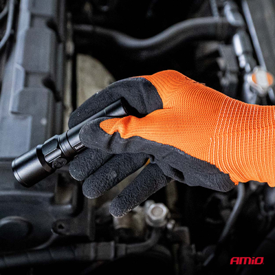 Amio - Γάντια Εργασίας με επικάλυψη αφρού λάτεξ χρώμα πορτοκαλί/μαύρο μέγεθος No.10 - 2 ζευγ. (04641/AM)
