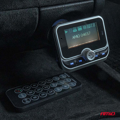 Amio - FM Transmitter Αυτοκινήτου 12/24V με 1xUSB Type-A, 1xUSB Type-C και Τηλεχειριστήριο - 1 τεμ. (04657/AM)