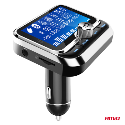 Amio - FM Transmitter Αυτοκινήτου 12/24V με 1xUSB Type-A, 1xUSB Type-C και Τηλεχειριστήριο - 1 τεμ. (04657/AM)